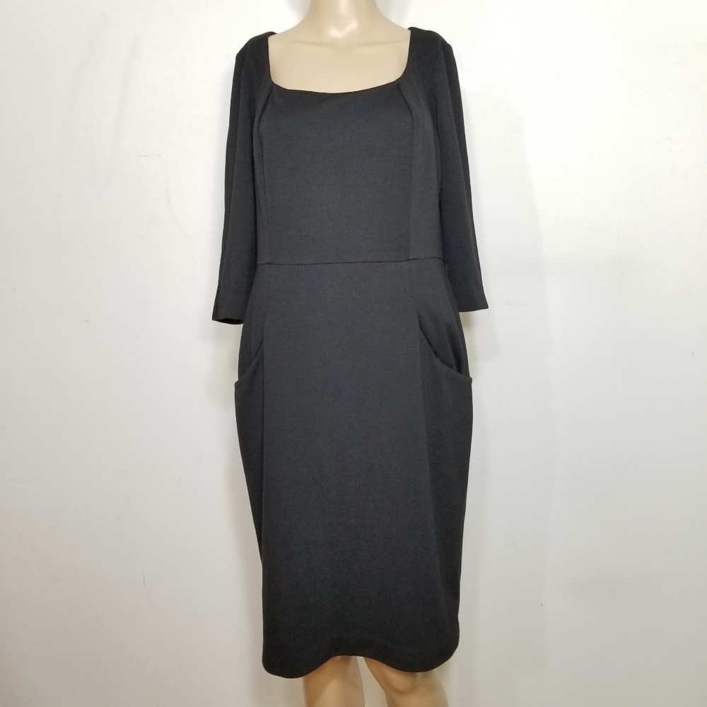 Bravissimo Black Sheath 3/4 Sleeve Dress 10R-SC